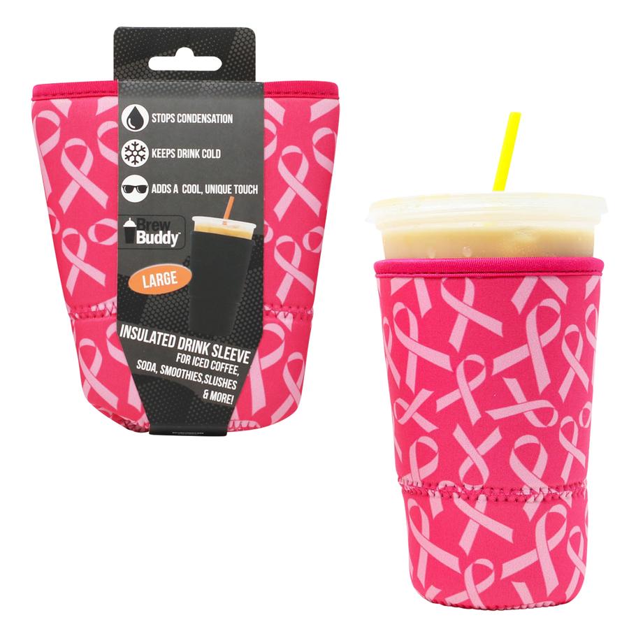 Brew Buddy Breast Cancer Support Insulated Sleeve Size Large