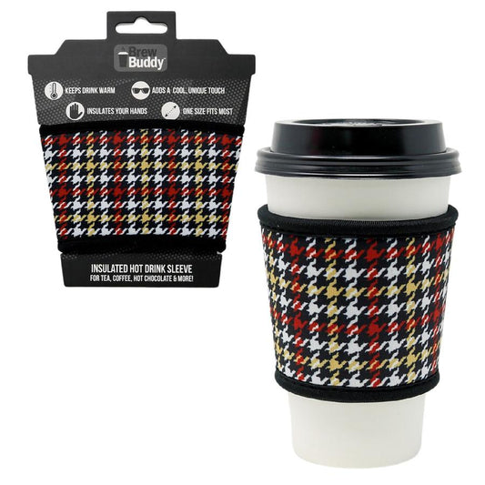 Brew Buddy Coffee and Hot Chocolate Sleeve - Fall Houndstooth
