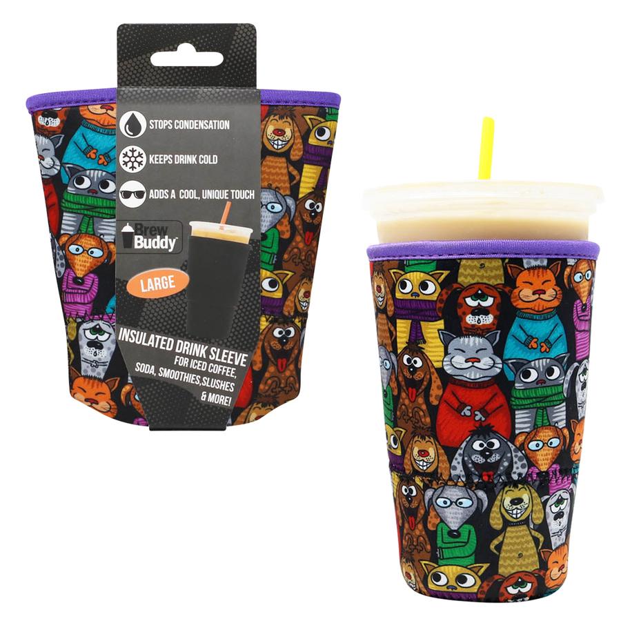 Brew Buddy Furry Friends Large Size Insulated Iced Coffee Sleeve now at About The Cup