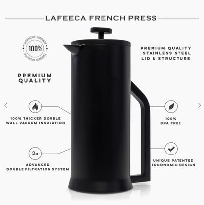 LaFeeca French Press Black Coffee Maker Information