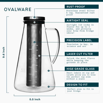 Ovalware RJ3 Cold Brew / Tea Maker 1.5 L information