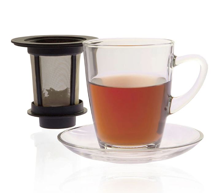 Tea Brewing Cup with Infuser out of glass